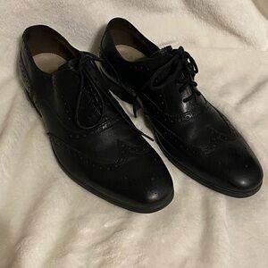 Clarks Black Leather Oxford Shoes